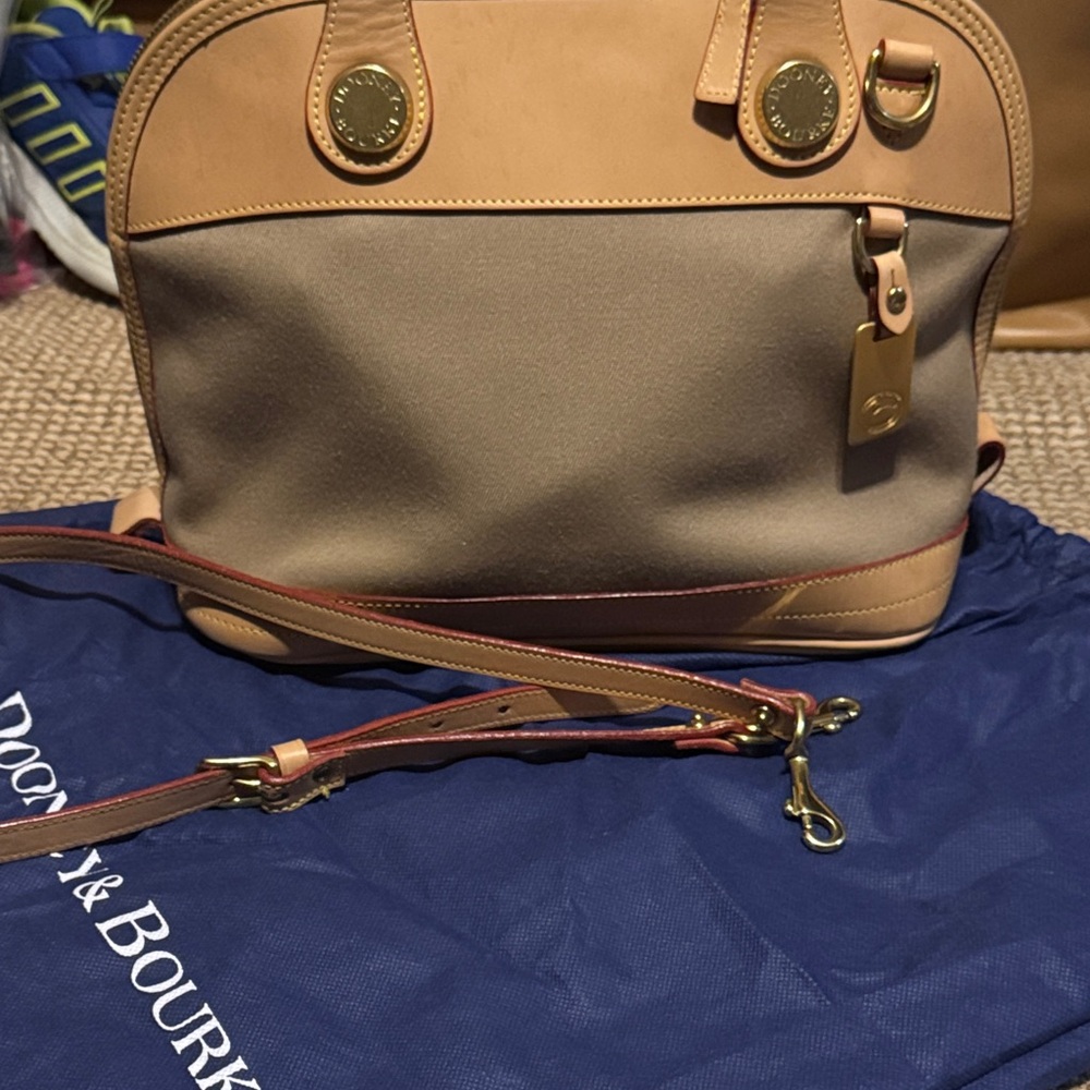 Very good condition!!!!Dooney & Bourke Beige and Tan Shoulder Bag